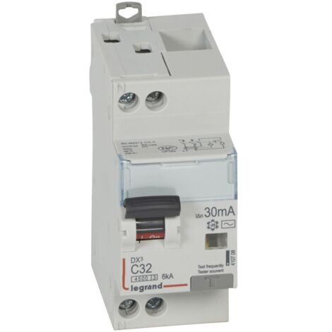 Legrand – Disjoncteur différentiel 32A type AC 30mA – Intensité 230V – Courbe C – 2 modules – Protection des installations électriques