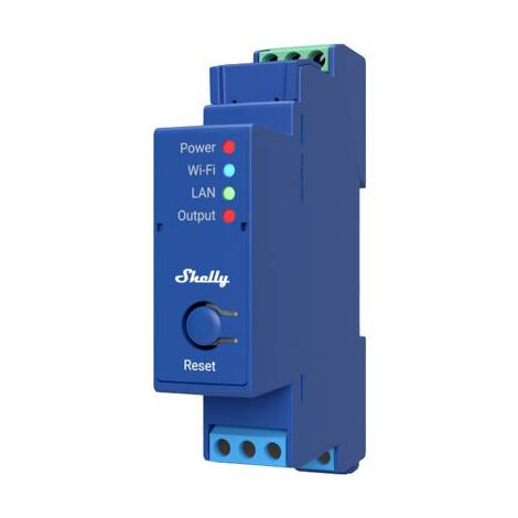 Shelly – Relais 1 canal pour rail DIN – Connexion Wi-Fi, LAN et Bluetooth – 16A, compatible Alexa et Google Home – Automatisation domotique (1/10)