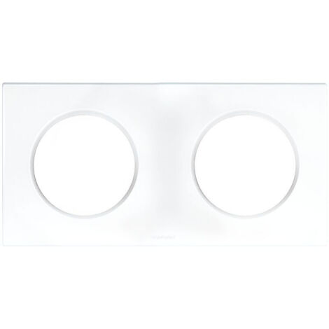 Eur Ohm – Plaque double Eurohm carrée blanche ultra fine – Compatible mécanismes Eurohm Square – Installation facile et esthétique