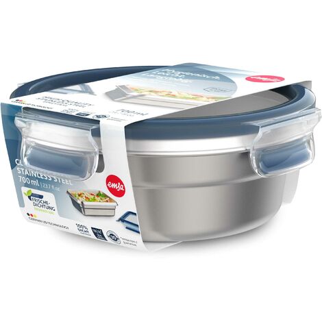 Boîte alimentaire ronde en verre 0,9 l Clip & Close Emsa