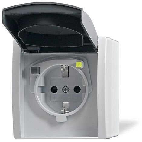 BUSCH-JAEGER 3120 EWB-53 TYPE F GRIS, BLANC PRISE DE COURANT (3116-0-0664) 2CKA003116A0664 (1/3)