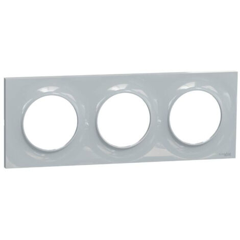Plaque ODACE Styl sable 3 postes horizontal/vertical entraxe 71mm - SCHNEIDER ELECTRIC - S520706B1
