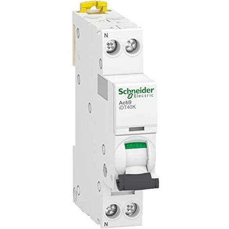 SCHNEIDER ACTI9 IDT40K DISJONCTEUR 2A PH+N COURBE C 4,5KA 230V - A9P71602