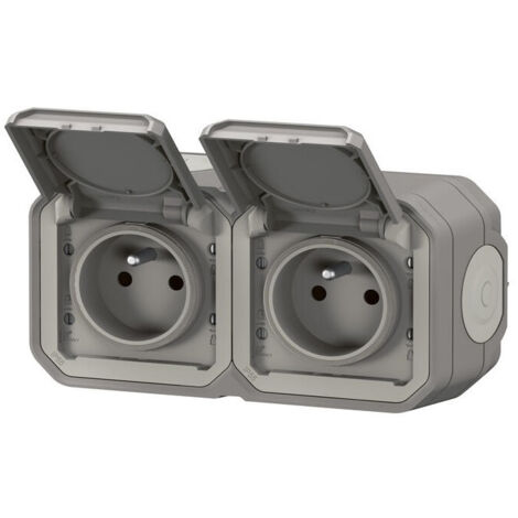 Legrand – Prise de courant étanche 2x2P+T horizontale – Précâblée pour fixation saillie – Indice de protection IP55 – LEG069768L (1/9)