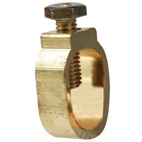 Eur Ohm – Bride cuivrée pour piquet de terre – Alliage cuivre-laiton pour conductivité – Installation sécurisée des câbles – EUR70507