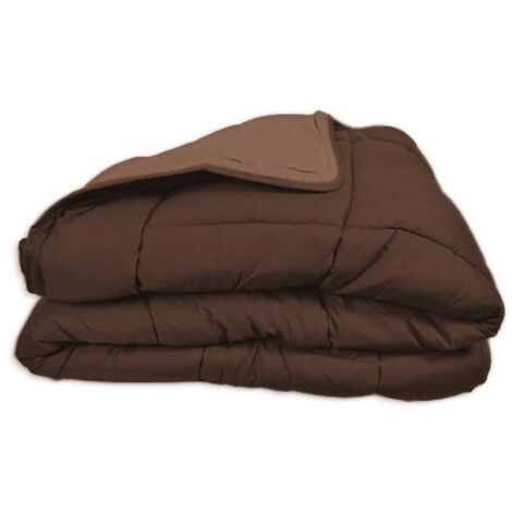 COUETTE CALGARY MICROFIBRE 200X200 CM CHOCO ET MOKA 009467