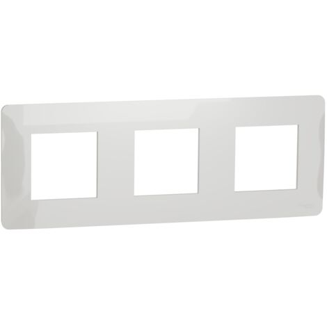 SCHNEIDER - 3 POSTES BLANC UNICA STUDIO PLAQUE DE FINITION 3 POSTES NU200618 - NU200618 (1/5)