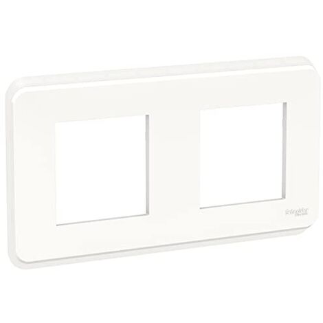 SCHNEIDER UNICA PRO PLAQUE DE FINITION 2 POSTES BLANC - NU400418 (1/4)