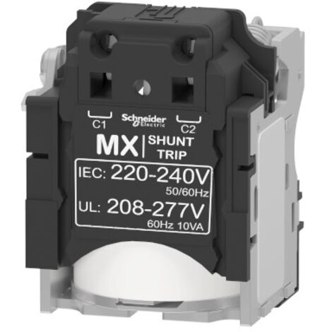 Schneider Electric – Bobine déclencheur à émission de courant MX pour disjoncteur 100A/160A/250A – Tension nominale 220-240 Vac – Contacteur à clé