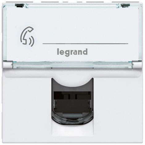 Prise RJ45 catégorie 6 STP blindée Mosaic 2 modules blanc LEGRAND 076566