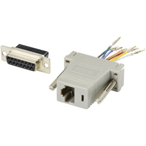 TRU COMPONENTS ADAPTATEUR SUB-D SUB-D FEMELLE 15 PÔLES - RJ45 FEMELLE 1 PC(S) TC-9990284 (1/5)