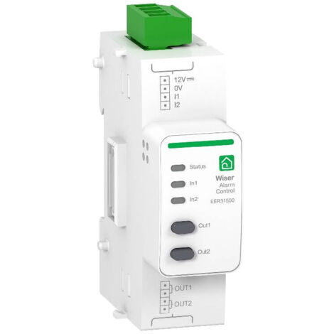 Schneider Electric – Module Wiser 2 entrées 2 sorties pour alarme et contrôle – Tension 230V – Compatible concentrateur RT2012 – EER31500