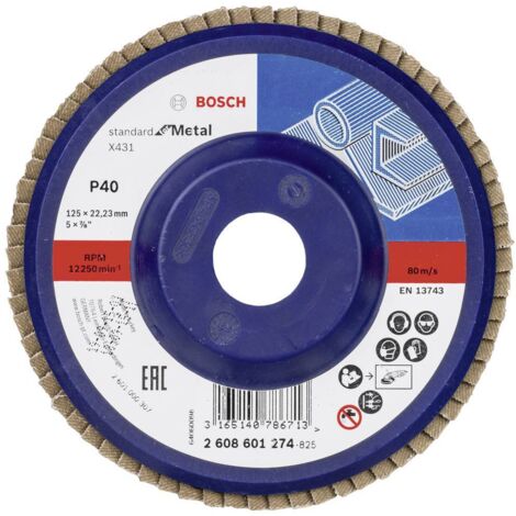 BOSCH 2608601274 PLATEAU À LAMELLE X431 STANDARD FOR METAL 125 X 23 MM 40 (1/2)
