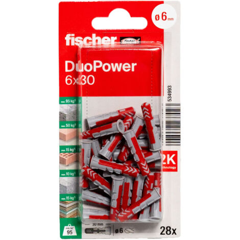 BLISTER 28 CHEVILLES D´EXPANSION DUOPOWER Ø6X30MM 534993 FISCHER