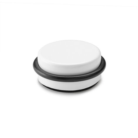 Butée de porte adhésive plastique-métal décorée blanc Ø4,6x1,8cm INOFIX (1/3)