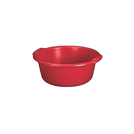 ALUMINIUM ET PLASTIQUE - Bassine ronde 20 L - D: 45 cm x 20 cm - rouge