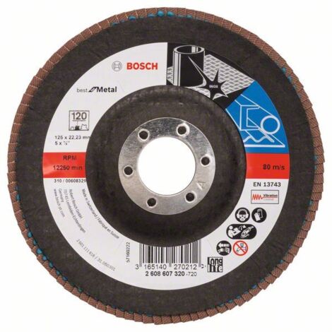 Bosch Accessories 2608607320 X571 Disque segmenté Diamètre 125 mm Ø de perçage 22.33 mm Grain 120 ac