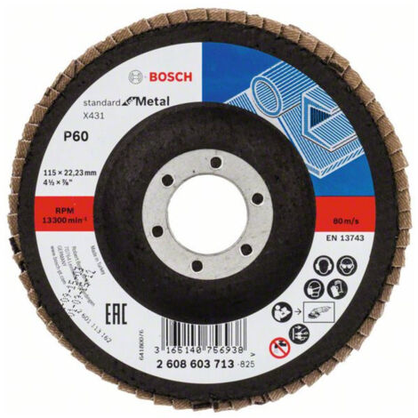 BOSCH 2608603713 PLATEAU À LAMELLE X431 STANDARD FOR METAL 115 X 22,23 MM 60 (1/3)