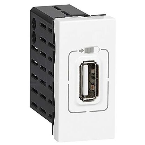 Legrand – Prise USB composable 1100 mA – Gamme Mosaic – Installation en saillie ou encastrée – Pour bureaux et résidentiel (1/6)