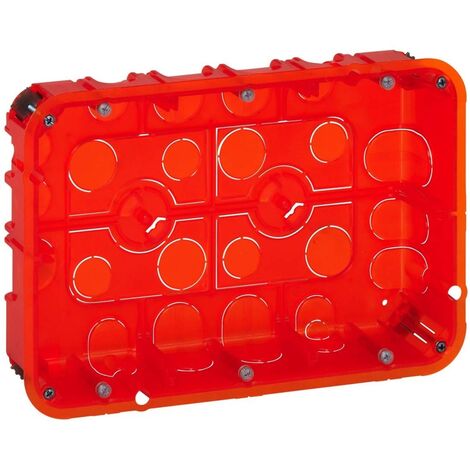Legrand – Boîte d'encastrement mural multimatériaux 2 x 4-5 modules – Profondeur 50 mm – Fixation à vis ou à griffe – Compatible cloisons creuses et murs maçonnés