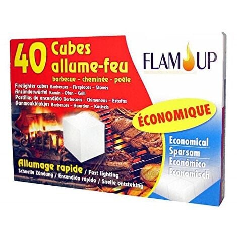 [Pack] 288x Cubes Allume-Feu Allume Cube Allume-Grill Allume-Feu pour  Cheminée Gril Four Briquet à Charbon d'Allumage Cube Flameup