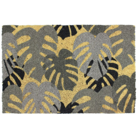 TAPIS COCO FEUILLAGE NOIR BLC 40X60 BTB TAPIS BENOIT 102533 (1/2)