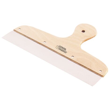 L'Outil Parfait – Couteau à enduire inox 35cm – Lame acier inoxydable – Manche en bois verni – Angles droits pour décoffrage (1/3)
