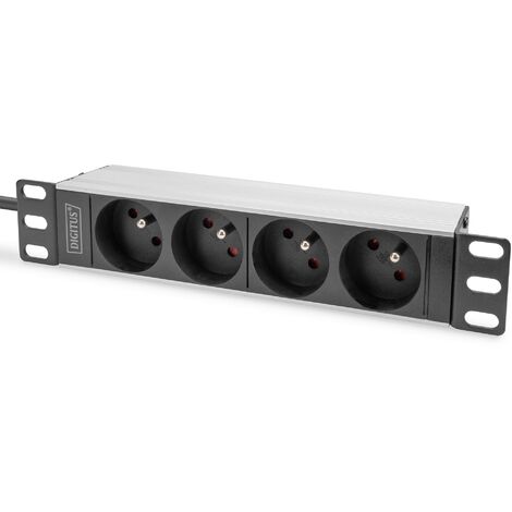 DIGITUS MULTIPRISE 10'' AVEC PROFILÉ ALUMINIUM, 4 PRISES CEE 7/5 (DN-95418-FR) (1/5)