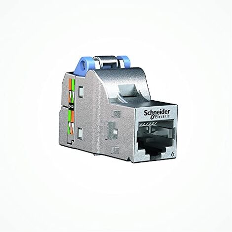 Schneider Electric – Connecteur RJ45 femelle S-One DPM Grade 2TV Cat6 – Monobloc avec serre-câble intégré – Compatible coffrets communication – VDIB17716B01