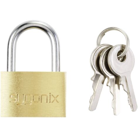 SYGONIX SY-5045282 CADENAS 24.7 MM FERMETURE DIFFÉRENTE OR-JAUNE AVEC SERRURE À CLÉ (1/5)
