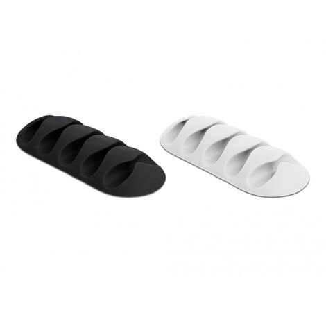 DELOCK 18347 RANGE-CÂBLES SUPPORT DE CÂBLES SUR BUREAU/MURAL NOIR, BLANC 6 PIÈCE(S) (1/5)
