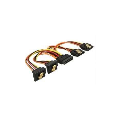 DeLOCK Delock 60150 - 0,15 m - 4 x SATA 15-pin - SATA 15 broches - Male connector / Female connector - Or - Noir - Orange - Rouge - Jaune (1/4)