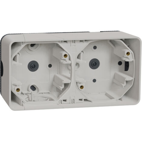 boitier saillie - 2 postes - blanc - horizontal - mureva styl - schneider electric mur39914