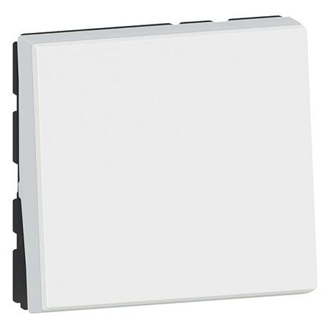 Legrand – Interrupteur poussoir et va et vient complet – Pour installation électrique – Large bouton blanc 2 modules – Compatible gamme Mosaic