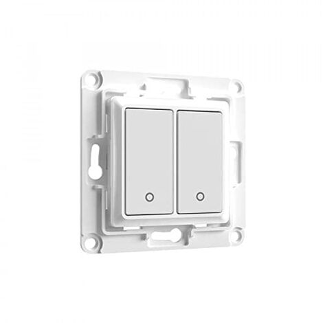 Interrupteur mural connecté 2 boutons – Compatible avec systèmes domotiques – Dimensions compactes 80x80mm – Tension 230V – Courant 50mA – Shelly