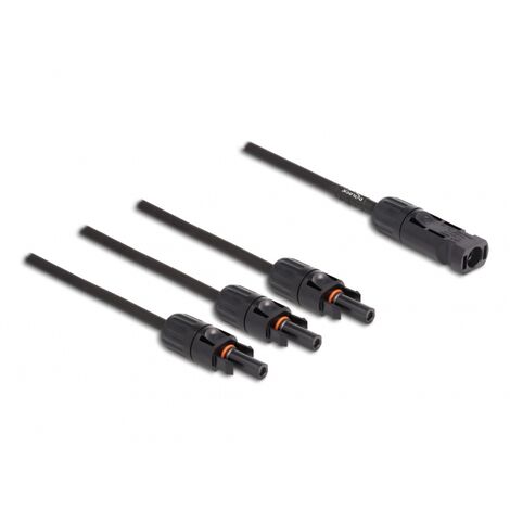 DELOCK CÂBLE DIVISEUR DL4 SOLAR 1 X MÂLE À 3 X FEMELLE, 35 CM, NOIR (88224) (1/4)