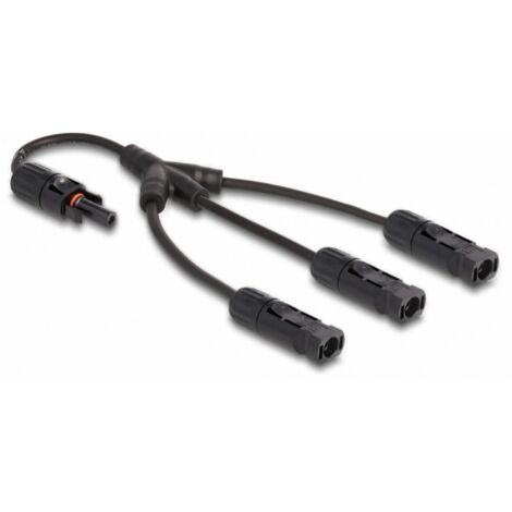 DELOCK CÂBLE DIVISEUR DL4 SOLAR 1 X FEMELLE À 3 X MÂLE, 35 CM, NOIR (88225) (1/4)