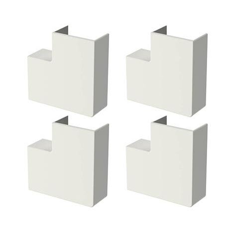 Plinthe électrique blanche en plastique GGK, lot de 4, Moulures