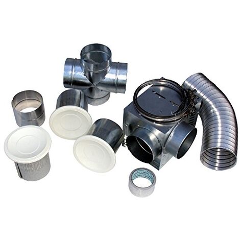 Récupérateur de chaleur 300m³/h – 3 bouches – Pour redistribution efficace de chaleur – Installation facile avec accessoires inclus – DMO
