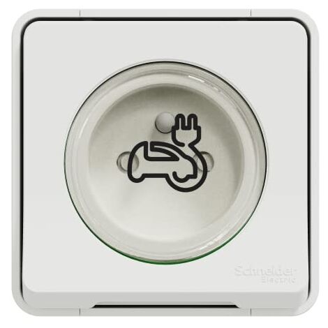Schneider Electric – Prise de courant 2P + T renforcée pour VE – MUR39010 – Saillie – Indice de protection IP44 – Pour installation en extérieur
