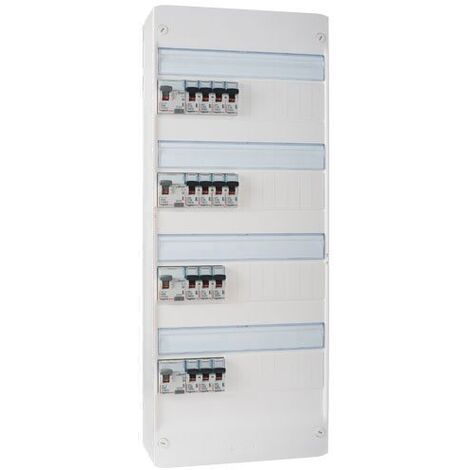 Legrand – Tableau électrique pré-équipé 4 rangées 40A avec 14 disjoncteurs – Installation sur goulotte GTL ou mur – Identification circuits facilitée - 123ELEC