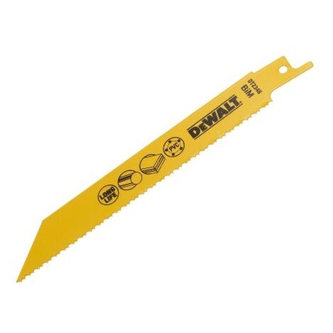 DEWALT DT2348QZ 3 12MM 152MM LAME DE SCIE ALTERNATIVE BIMÉTAL TUYAUX EN PLASTIQUE (LOT DE 5)