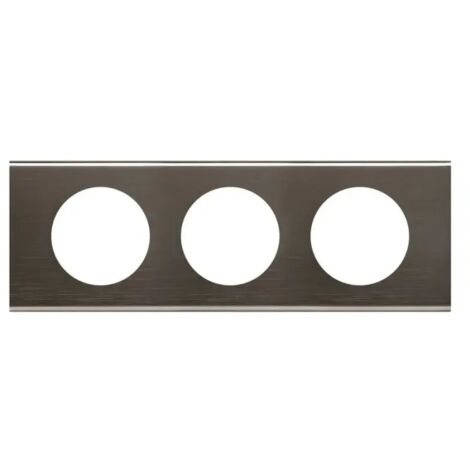 LEGRAND CÉLIANE PLAQUE MATIÈRES TRIPLE BLACK NICKEL - 069033