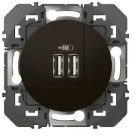 DOUBLE CHARGEUR USB TYPE-A DOOXIE 3A15W FINITION NOIR MAT LEGRAND LEG600543