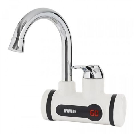 N'OVEEN ROBINET ÉLECTRIQUE AVEC AFFICHAGE LED DE LA TEMPÉRATURE, CHAUFFE-EAU INSTANTANÉ 3600W  INSTANTANÉ POUR CUISINE, SALLE D (1/5)