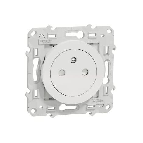 SCHNEIDER ELECTRIC - ODACE - PRISE DE COURANT 2P+T AFFLEURANTE - BLANC - AVEC GRIFFES - S525052