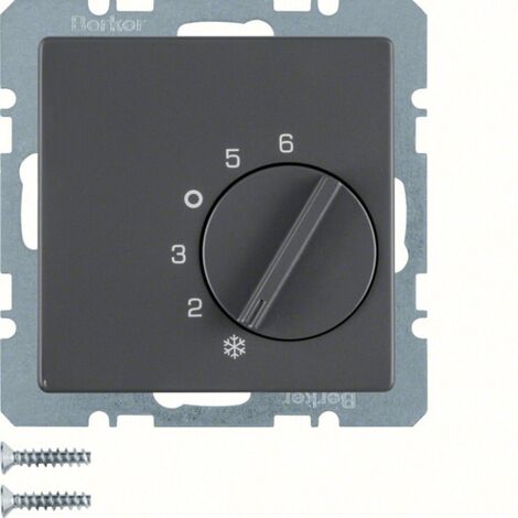 HAGER - THERMOSTAT Q.1 Q.3/COMMUTATEUR COUVERCLE CENTRAL ANTHRACITE 20266086 (1/3)