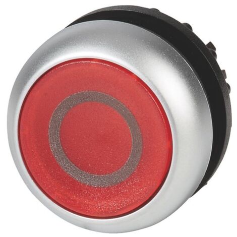 Bouton poussoir M22-DL-R-X0, lumineux, plat, rouge, à rappel par ressort (1/4)