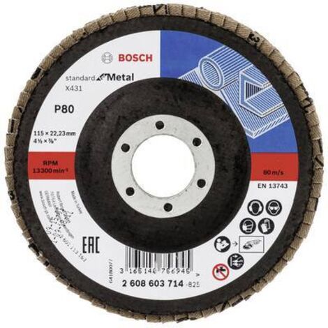 BOSCH 2608603714 PLATEAU À LAMELLE X431 STANDARD FOR METAL 115 X 22,23 MM 80 (1/2)