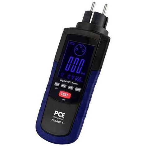 Pce Instruments – Testeur d'installation VDE PCE-RCD 1 – Mesure courant de défaut 10-650mA – Affichage LCD rétroéclairé – Normes EN 61010-1 CAT III 600V - W358782
